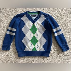 Boys 2T blue argyle Tommy Hilfiger sweater